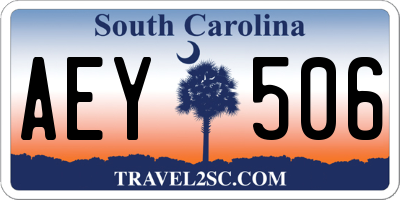 SC license plate AEY506