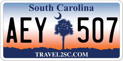 SC license plate AEY507