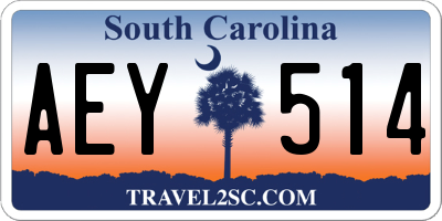 SC license plate AEY514