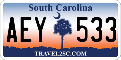 SC license plate AEY533