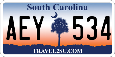 SC license plate AEY534