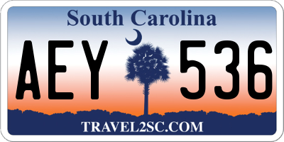SC license plate AEY536