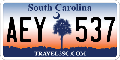 SC license plate AEY537