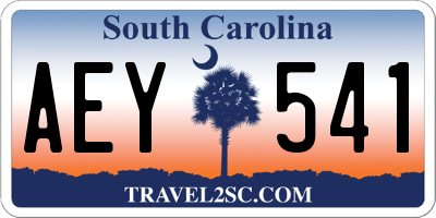 SC license plate AEY541