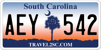SC license plate AEY542