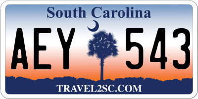 SC license plate AEY543