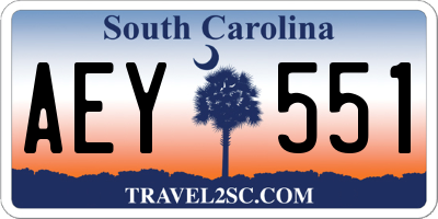 SC license plate AEY551