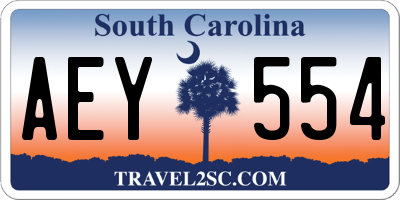 SC license plate AEY554