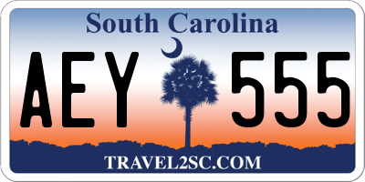 SC license plate AEY555