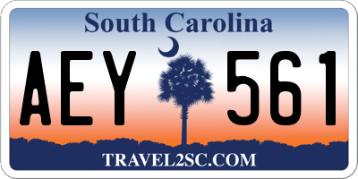 SC license plate AEY561