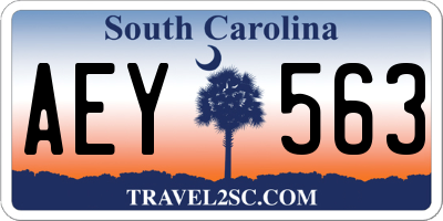 SC license plate AEY563