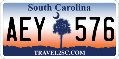 SC license plate AEY576