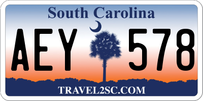 SC license plate AEY578