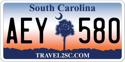 SC license plate AEY580