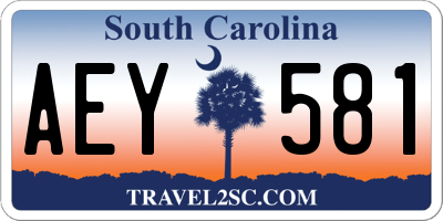 SC license plate AEY581
