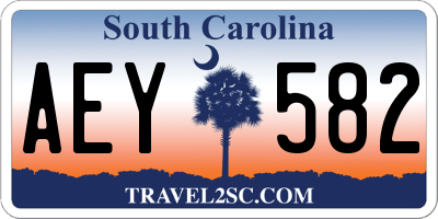SC license plate AEY582