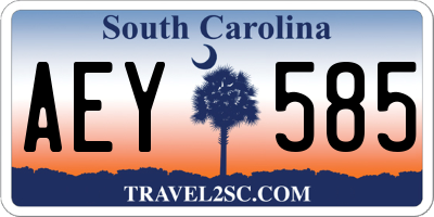 SC license plate AEY585