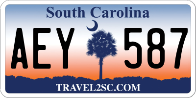 SC license plate AEY587