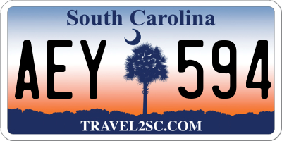 SC license plate AEY594