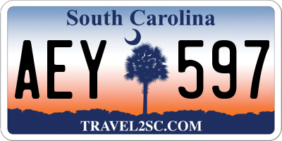 SC license plate AEY597