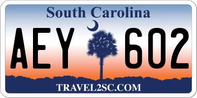 SC license plate AEY602