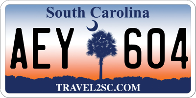 SC license plate AEY604