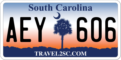 SC license plate AEY606