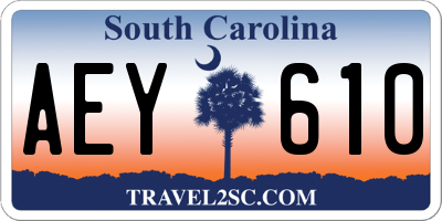 SC license plate AEY610