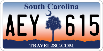 SC license plate AEY615