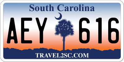 SC license plate AEY616