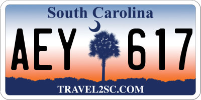 SC license plate AEY617