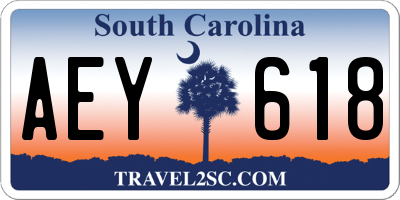 SC license plate AEY618