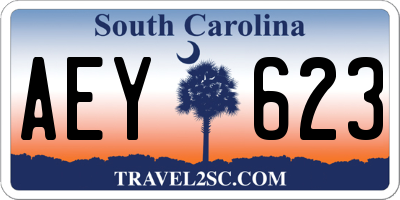SC license plate AEY623