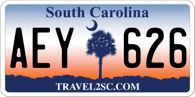 SC license plate AEY626