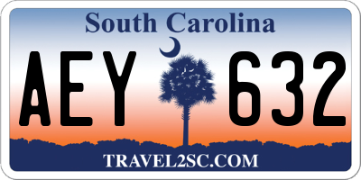 SC license plate AEY632
