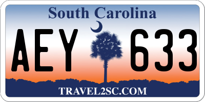 SC license plate AEY633