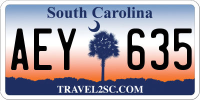 SC license plate AEY635