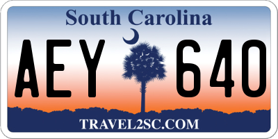 SC license plate AEY640