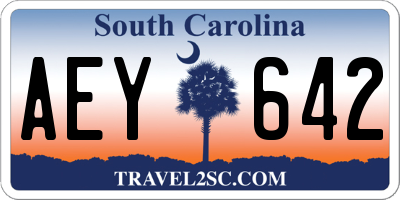 SC license plate AEY642