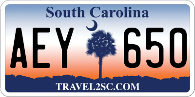 SC license plate AEY650