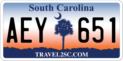 SC license plate AEY651