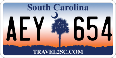 SC license plate AEY654