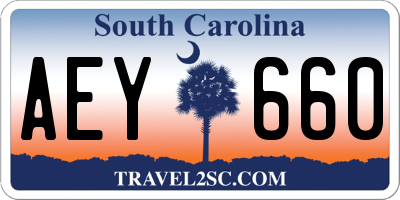 SC license plate AEY660