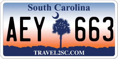 SC license plate AEY663