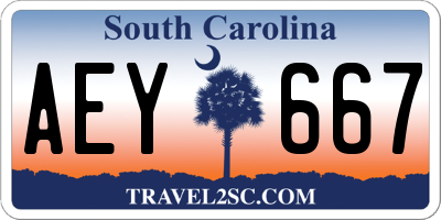 SC license plate AEY667
