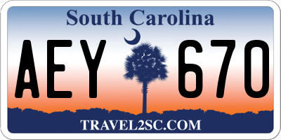 SC license plate AEY670