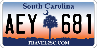 SC license plate AEY681
