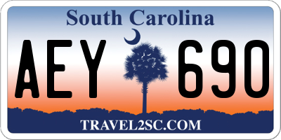 SC license plate AEY690