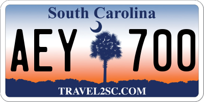 SC license plate AEY700