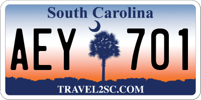 SC license plate AEY701